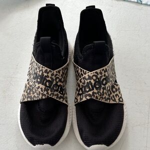 Adidas Women's Black and Leopard Print Sneakers